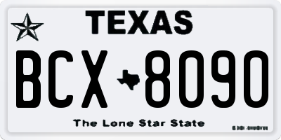 TX license plate BCX8090