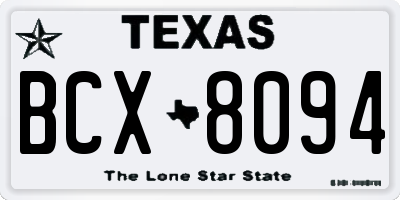 TX license plate BCX8094