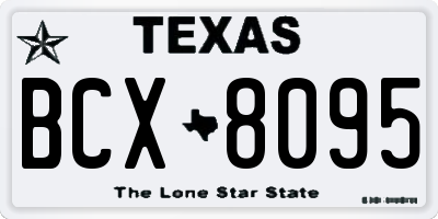 TX license plate BCX8095