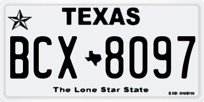 TX license plate BCX8097