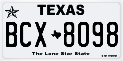 TX license plate BCX8098