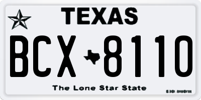 TX license plate BCX8110