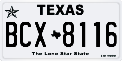 TX license plate BCX8116