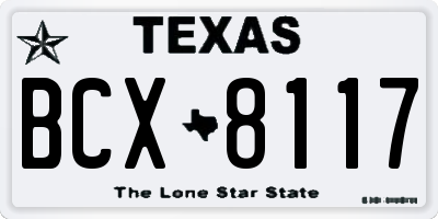 TX license plate BCX8117