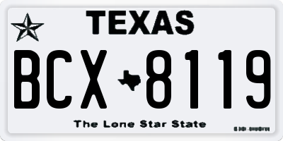 TX license plate BCX8119