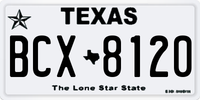 TX license plate BCX8120