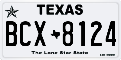 TX license plate BCX8124