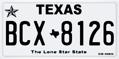 TX license plate BCX8126