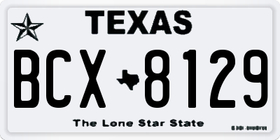 TX license plate BCX8129