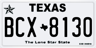 TX license plate BCX8130