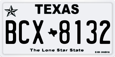TX license plate BCX8132