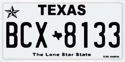 TX license plate BCX8133