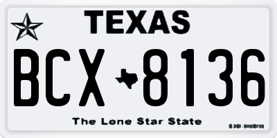 TX license plate BCX8136