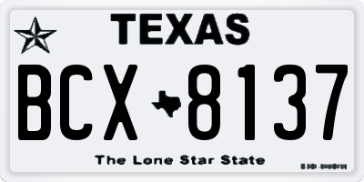 TX license plate BCX8137