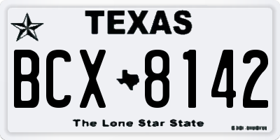 TX license plate BCX8142