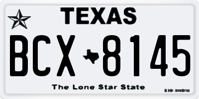 TX license plate BCX8145