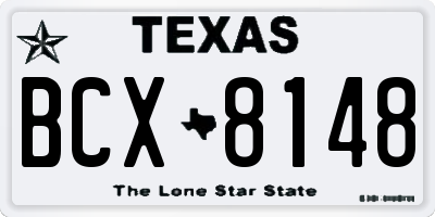 TX license plate BCX8148