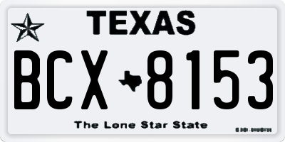 TX license plate BCX8153