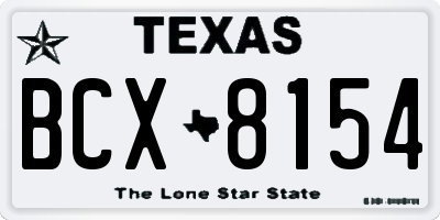 TX license plate BCX8154