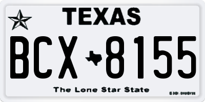 TX license plate BCX8155