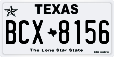TX license plate BCX8156