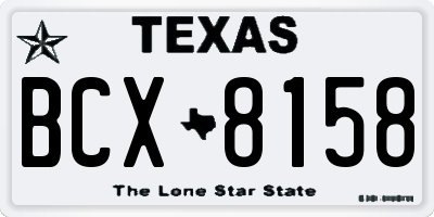 TX license plate BCX8158