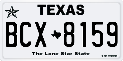 TX license plate BCX8159