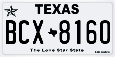 TX license plate BCX8160