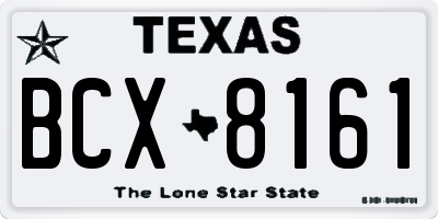 TX license plate BCX8161