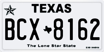 TX license plate BCX8162