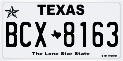 TX license plate BCX8163