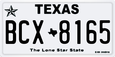 TX license plate BCX8165
