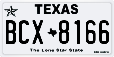 TX license plate BCX8166