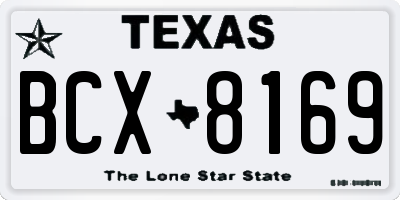 TX license plate BCX8169