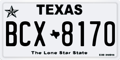 TX license plate BCX8170