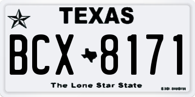 TX license plate BCX8171