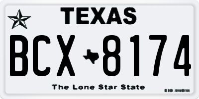 TX license plate BCX8174