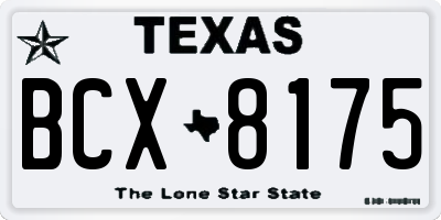 TX license plate BCX8175