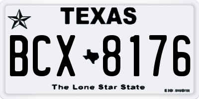 TX license plate BCX8176