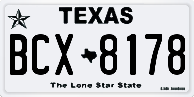 TX license plate BCX8178