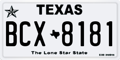 TX license plate BCX8181