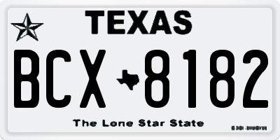 TX license plate BCX8182