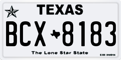 TX license plate BCX8183