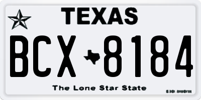 TX license plate BCX8184