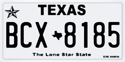 TX license plate BCX8185