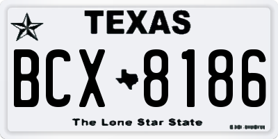 TX license plate BCX8186