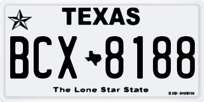 TX license plate BCX8188