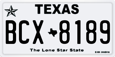 TX license plate BCX8189