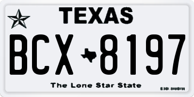 TX license plate BCX8197