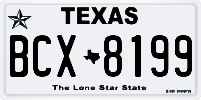 TX license plate BCX8199